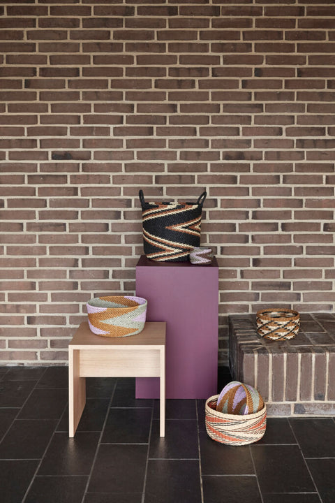 Zigzag Baskets Black (set of 2)